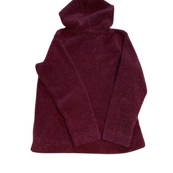 Cabela's Size Medium Women's Sweatshirt Hoodie Maroon Sherpa 1/4 Zip Pul… - Picture 4 of 8